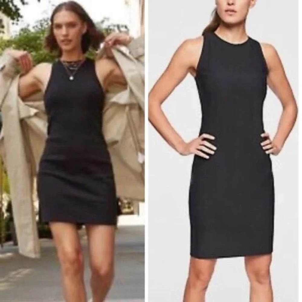 Athleta Athletic Whirlwind Racerback Tank Dress Black Women’s Size Medium